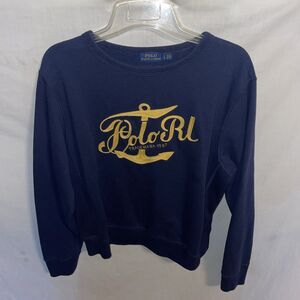Polo Ralph Lauren Women’s Sweat Shirt Size Large Navy Blue Outdoors Athleisure